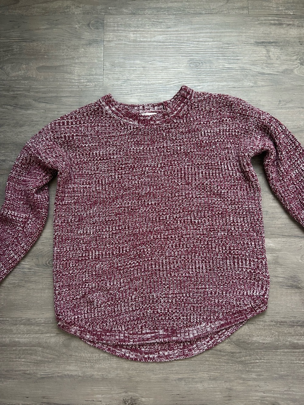 SO Marled Crewneck Sweater in Burgundy and White Blend